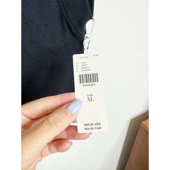 NWT Anthropologie Daily Practice Ariel Tank Short Sleeve Top Black White XL - Picture 7 of 10